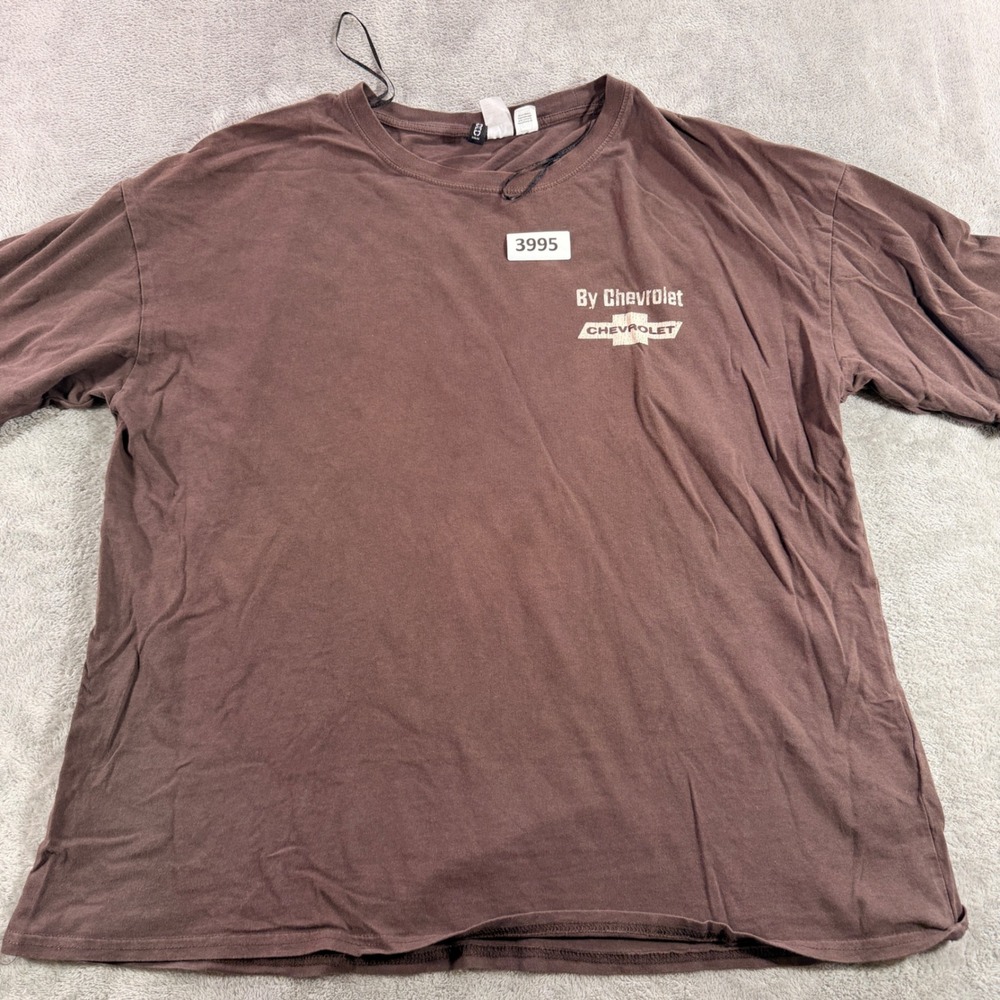 H&M Divided T-Shirt Men Large Brown Chevrolet Camaro Graphic Short Sleeve Cotton